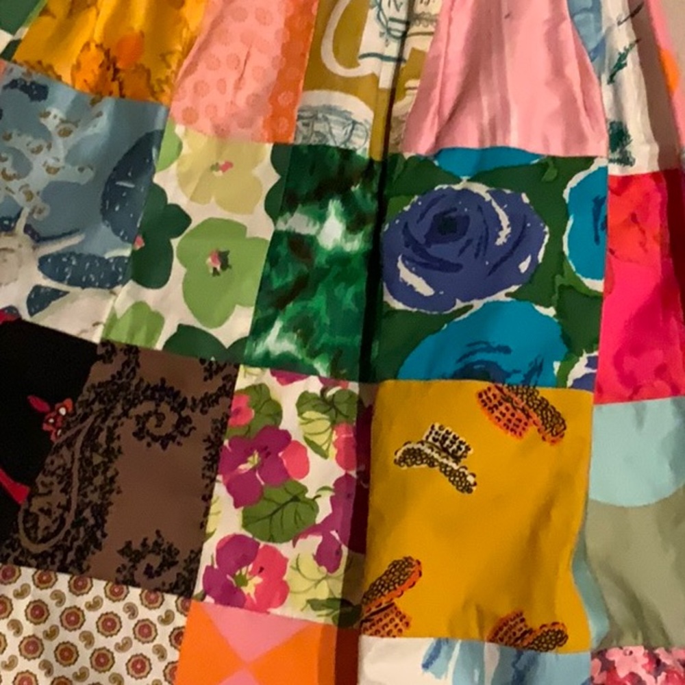 60s - 70s VINTAGE Patchwork A-Line Skirt Adorable! - Picture 7 of 8